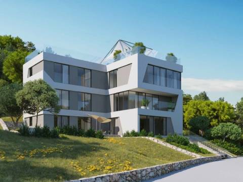 Ičići luksuzni penthouse, 2.kat, 3S+DB, 138.64 m2, s bazenom