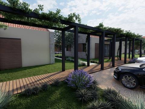 Skradin/Bićine, građevinsko zemljište + 4 projekt kamene kuće