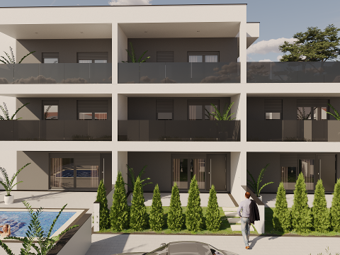 Vir, Rohbau-Projekt mit 3 Wohnungen, Südseite
