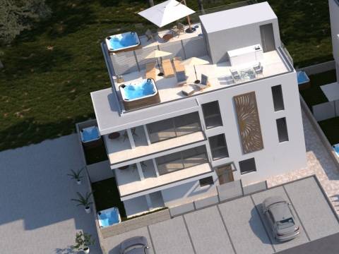Luksuzni apartman Vir S3 i krovna terasa 2. red uz more