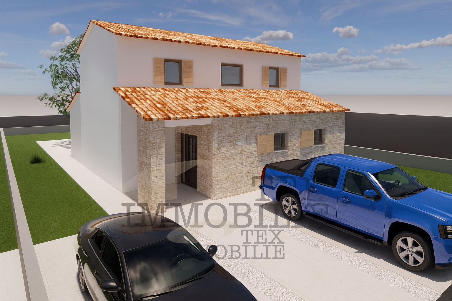 Bereich Poreč, Haus mit Swimmingpool im Bau