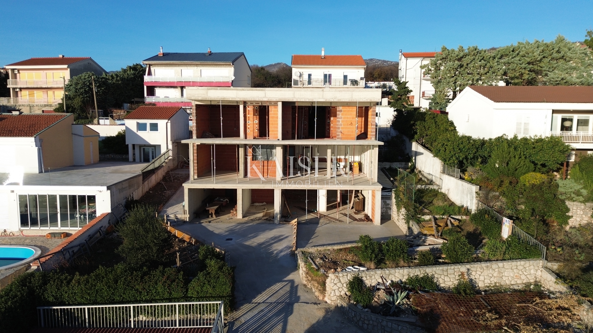 Novi Vinodolski - stan, novogradnja, 1S+DB, pogled na more