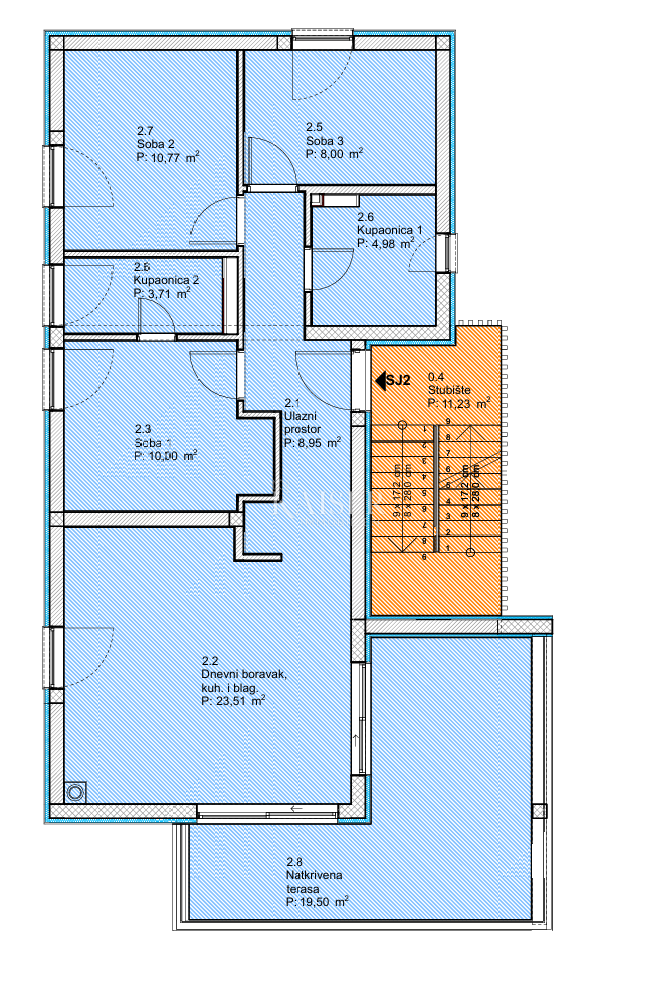 Vodice, Šibenik - Prostrani trosoban stan s velikom terasom i pogledom na more