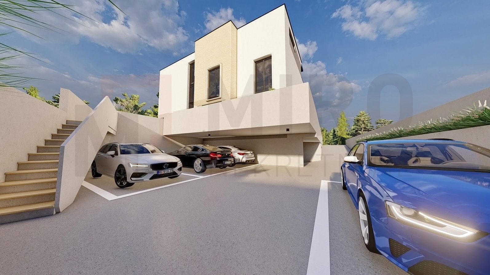 Grad Krk, moderan troetažni apartman u novogradnji, PRODAJI!