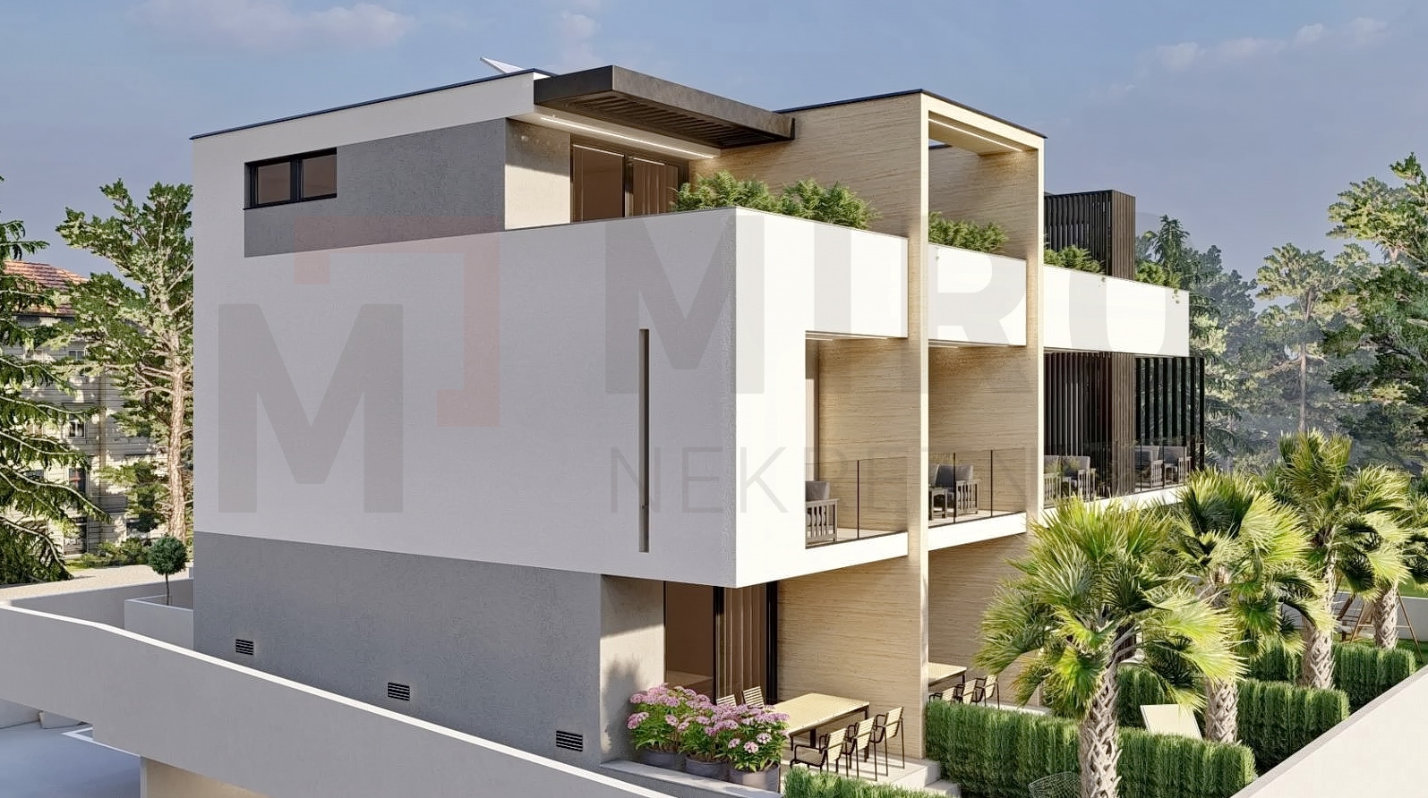 Grad Krk, moderan troetažni apartman u novogradnji, PRODAJI!