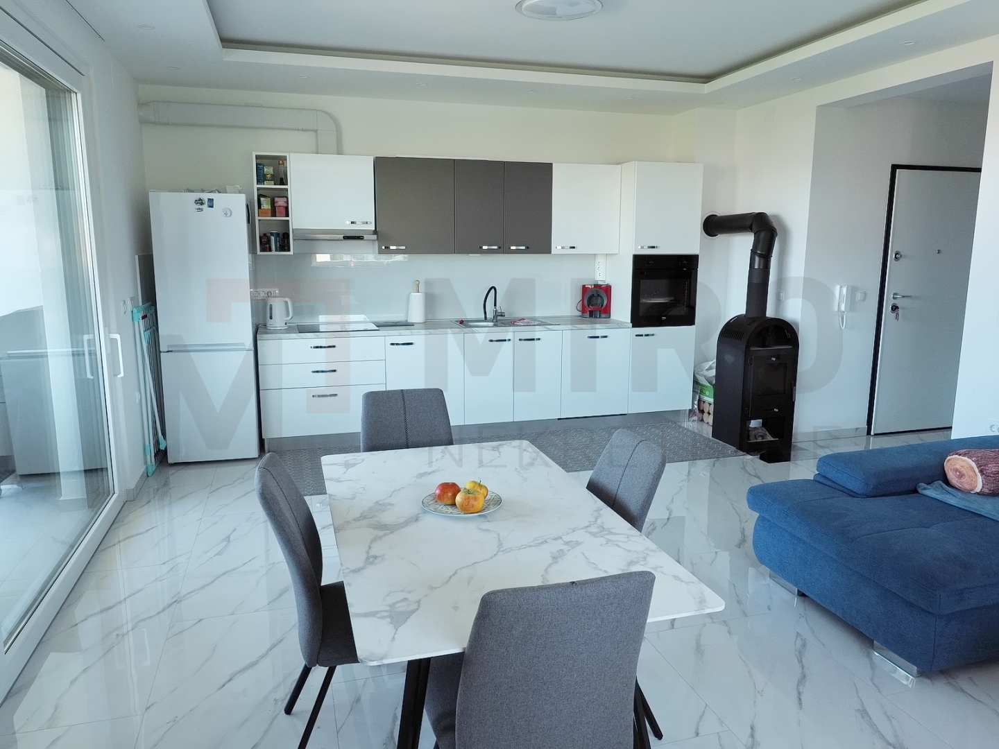 Malinska, namješten apartman s panoramskim pogledom na  more